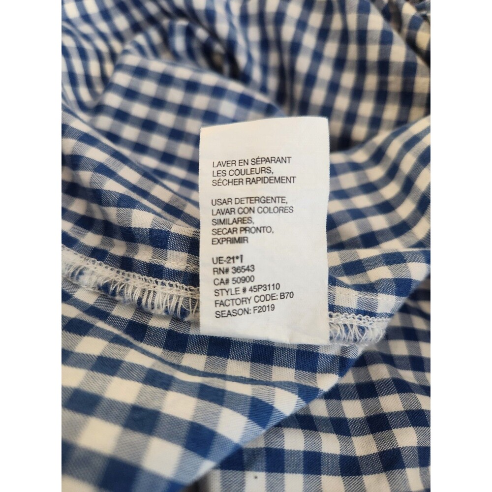 IZOD Men's L Blue White Checker Woven Short Sleeve Button-Up Shirt #45P3110 #038 - Picture 12 of 12